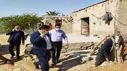 بازدید بازرس کل استان هرمزگان از شهر فین کانون زلزله روز گذشته استان